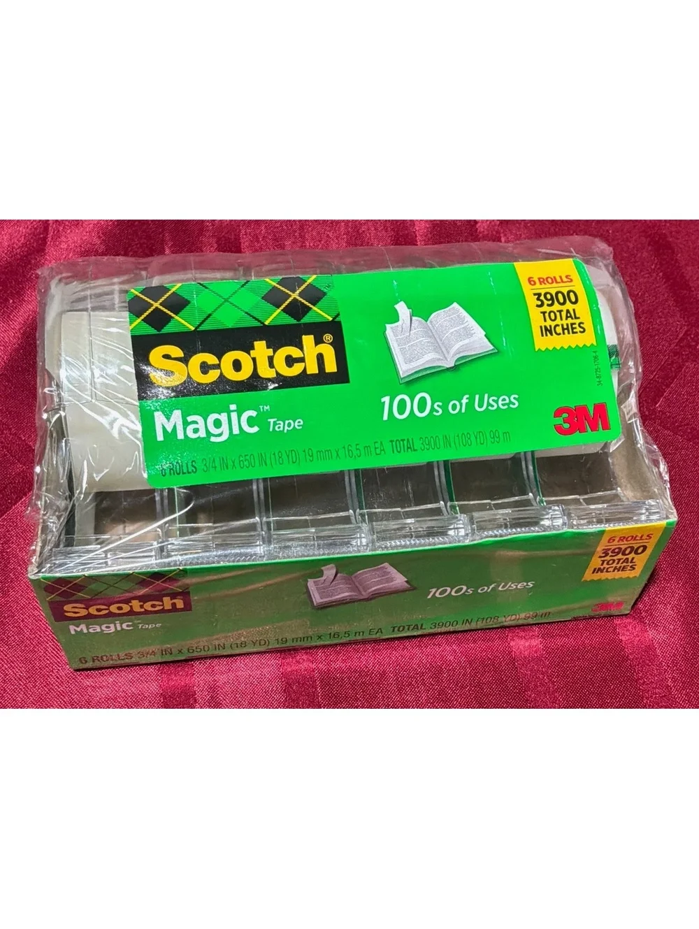 Scotch Magic Tape 6 Rolls, 3/4 in x 650 in (18 yd) Invisible Matte Finish Tape